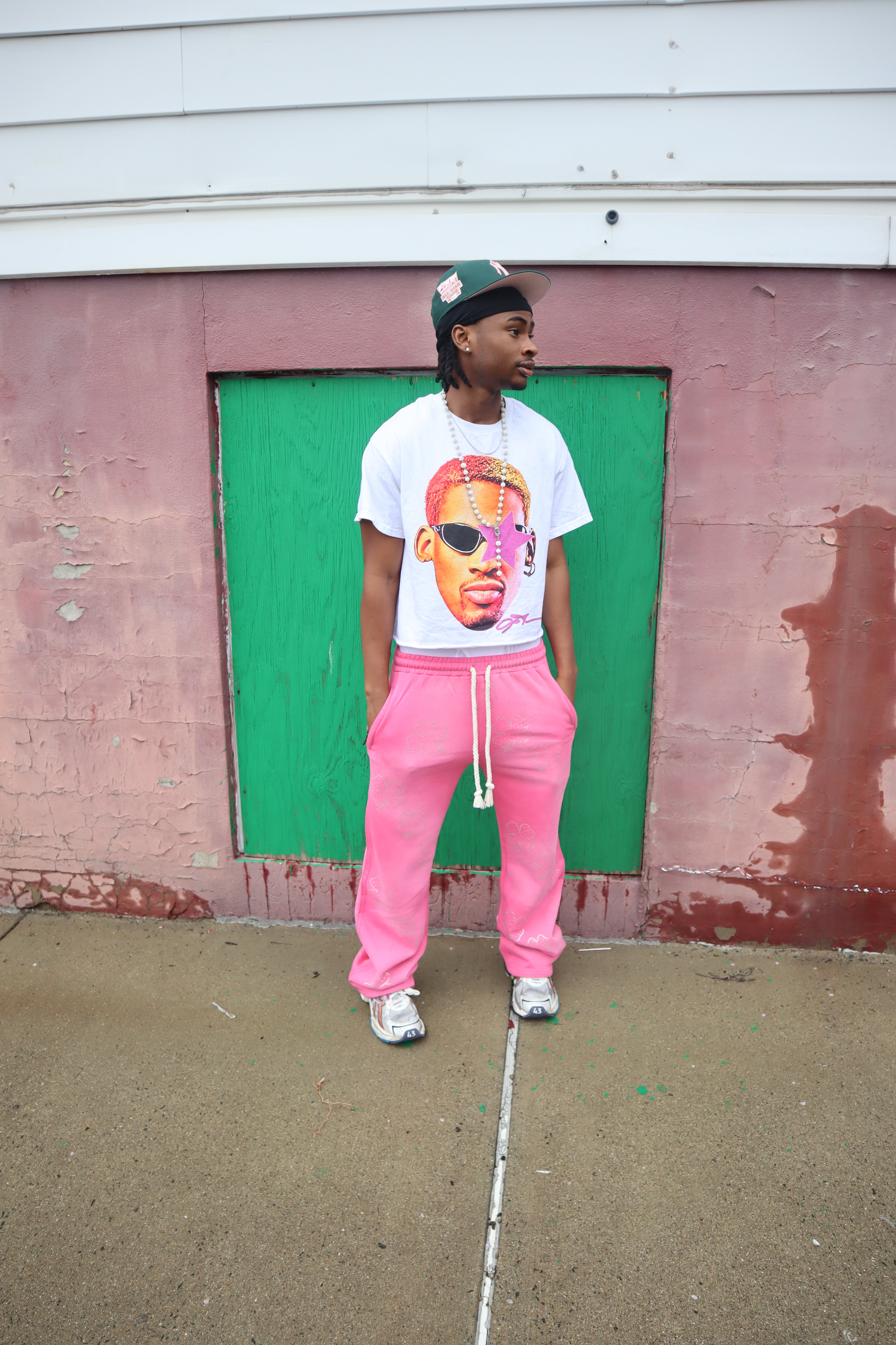 Pink Rhinestone Clover Sweats